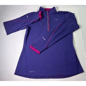 Nike‎ Element Dri-FIT Purple Pink Half Zip Running Pullover Top Women's M